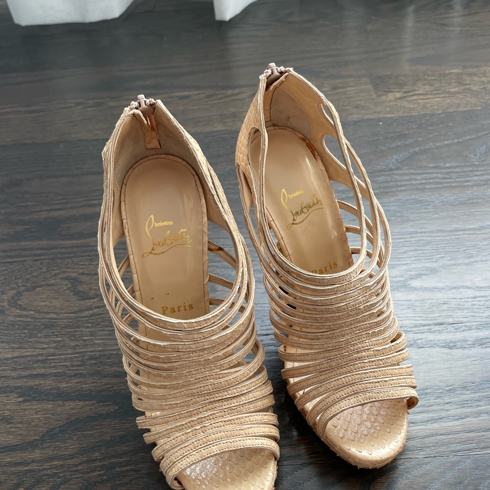 Christian Louboutin  wedges in python leather